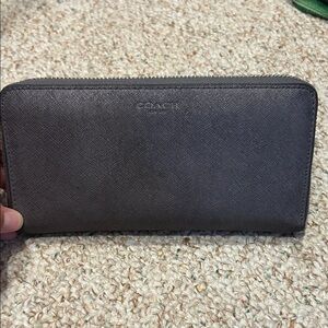 Coach Gray and Purple Zip Wallet
